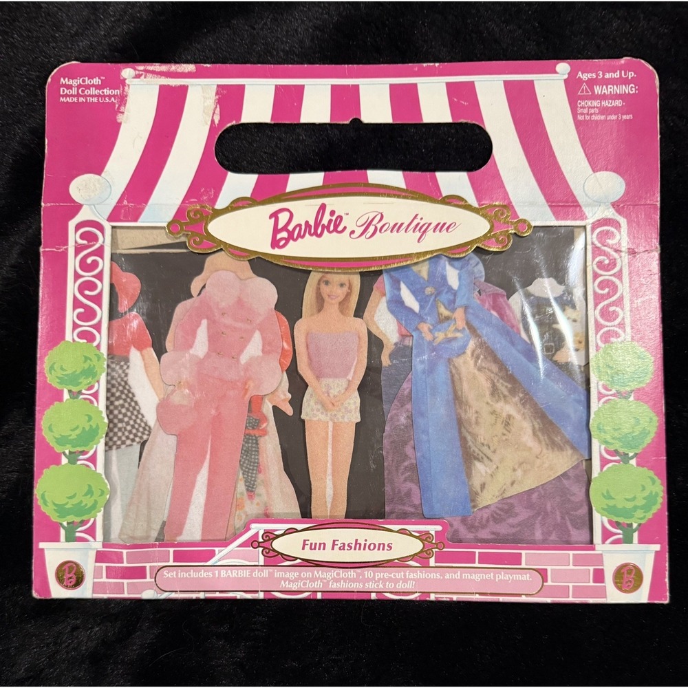 Vintage 1998 BARBIE Boutique Fun Fashions MagiCloth Magnetic Dress-up Set